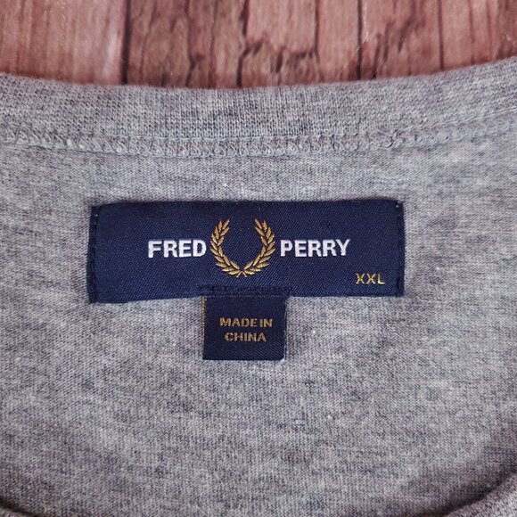 Fred Perry Mens Size XXL Ringer Crewneck Short Sleeve T-Shirt Tee Gray - Picture 5 of 10